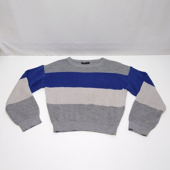Shein Pullover Sweater Color Block Ribbed Knit Sweater Women's Small 4 EUC - Picture 1 of 7